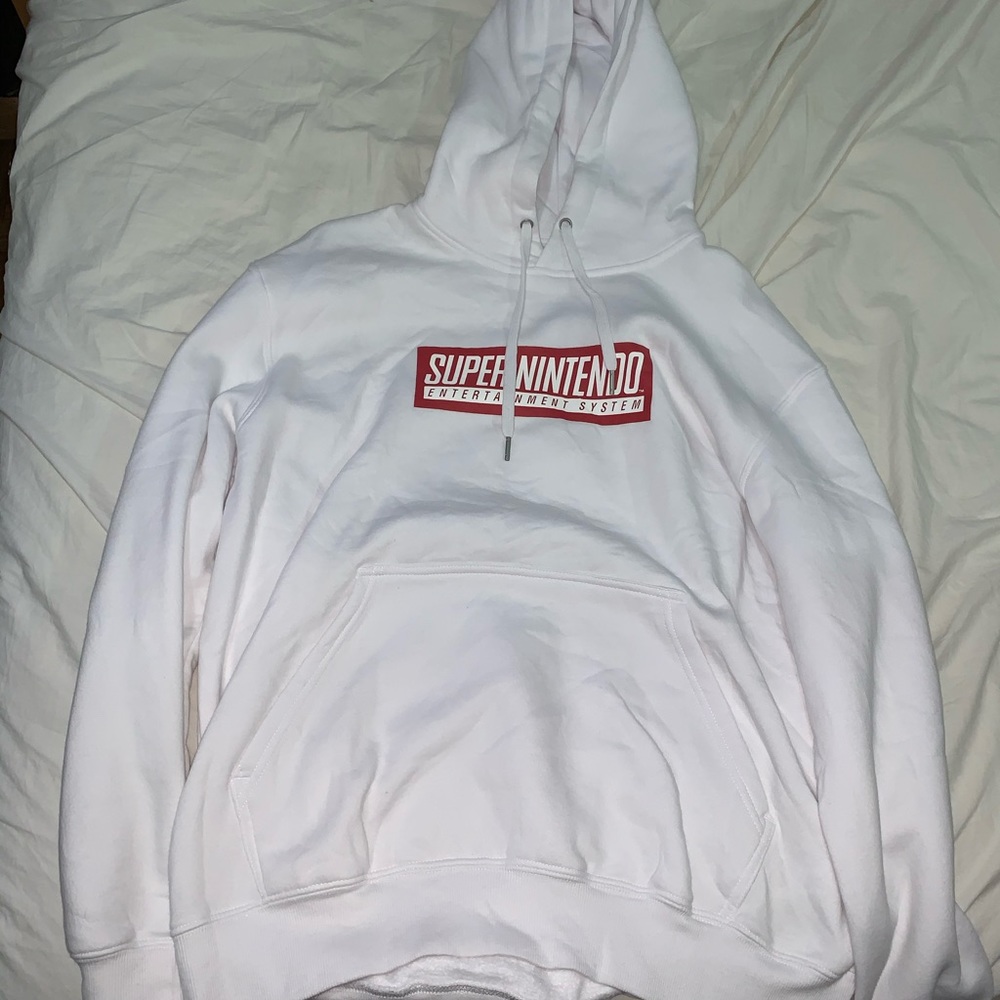 Super Nintendo white hoodie